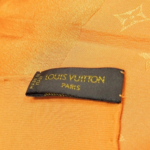 LV ORANGE SILK SCARF MONOGRAM - Picture 3 of 7